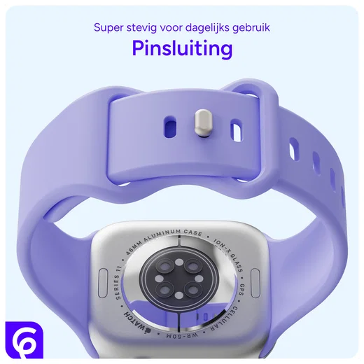 SBG Siliconen Apple Watch Band 1-11/SE/Ultra - 49/46/45/44/42MM - Lila afbeelding 3