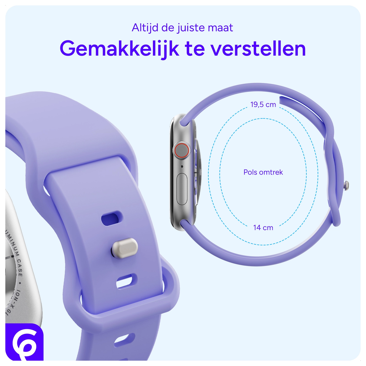 SBG Siliconen Apple Watch Band 1-11/SE/Ultra - 49/46/45/44/42MM - Lila afbeelding 5