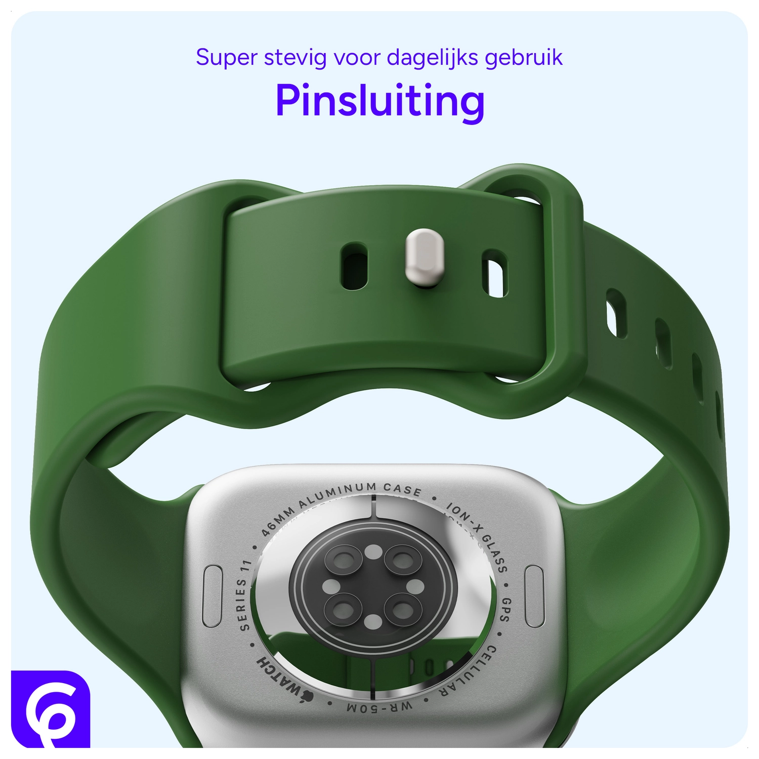 SBG Siliconen Apple Watch Band 1-11/SE/Ultra - 49/46/45/44/42MM - Alfalfa afbeelding 3