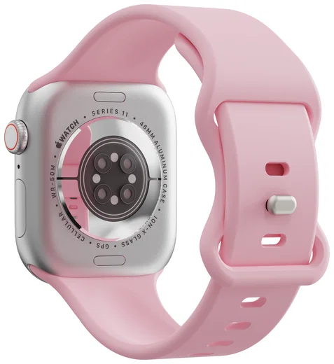 SBG Siliconen Apple Watch Band 1-11/SE/Ultra - 49/46/45/44/42MM - Roze afbeelding 8