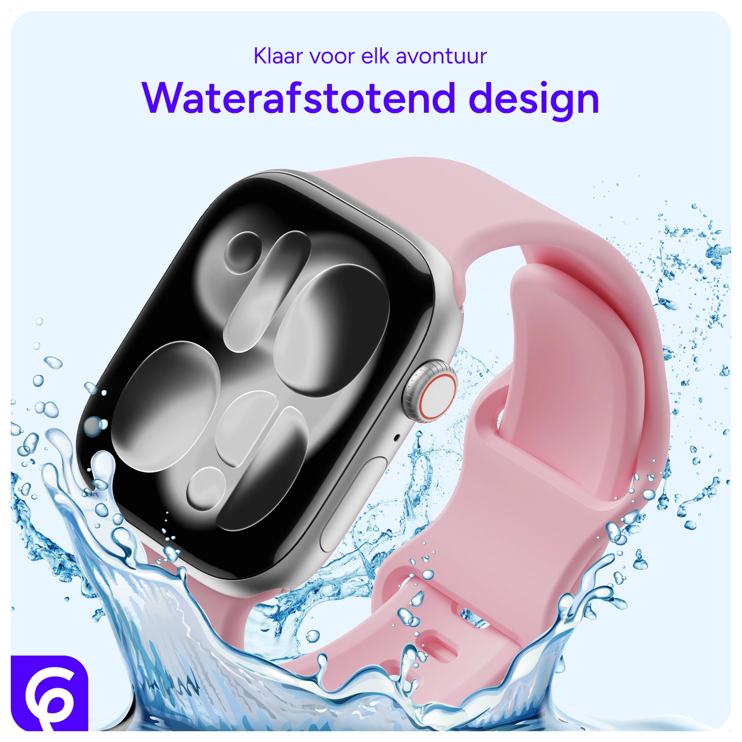 SBG Siliconen Apple Watch Band 1-11/SE/Ultra - 49/46/45/44/42MM - Roze afbeelding 2