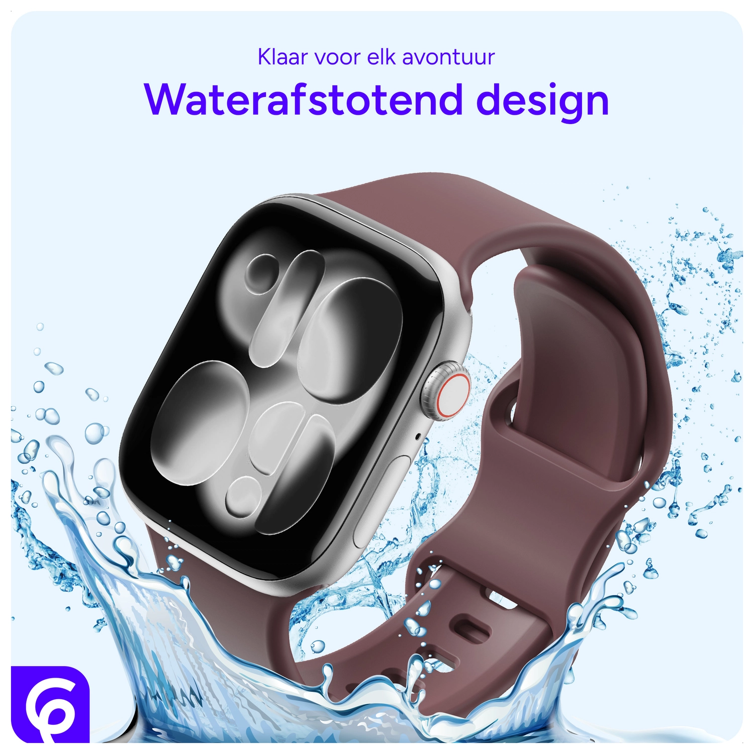 SBG Siliconen Apple Watch Band 1-11/SE/Ultra - 49/46/45/44/42MM - Smoky Purple afbeelding 2
