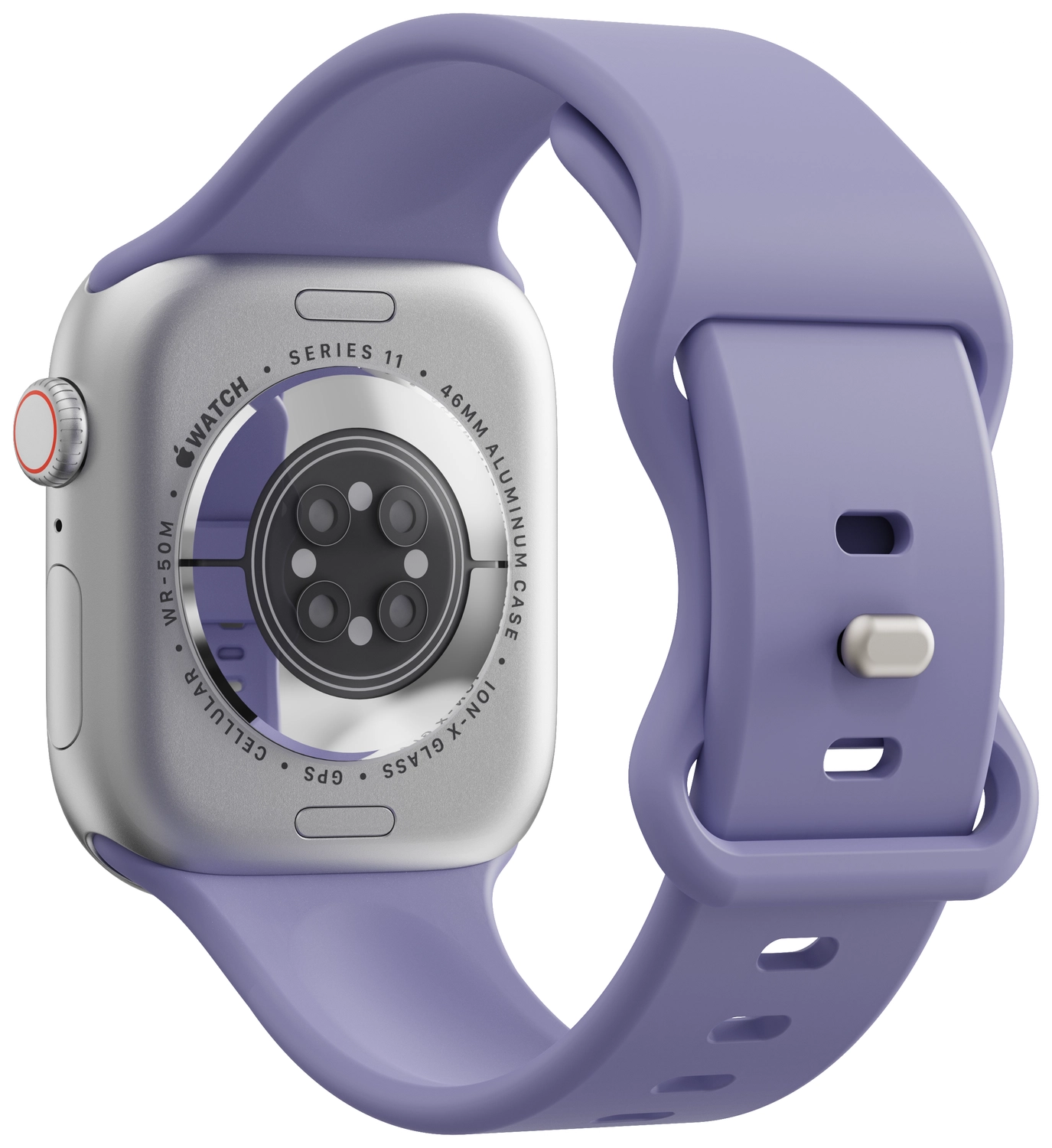 SBG Siliconen Apple Watch Band 1-11/SE/Ultra - 49/46/45/44/42MM - Lavender Grijs afbeelding 8