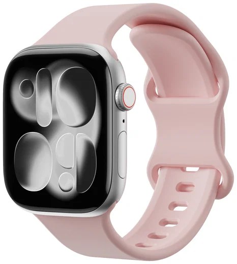 SBG Siliconen Apple Watch Band 1-11/SE/Ultra - 49/46/45/44/42MM - Licht Roze afbeelding 1