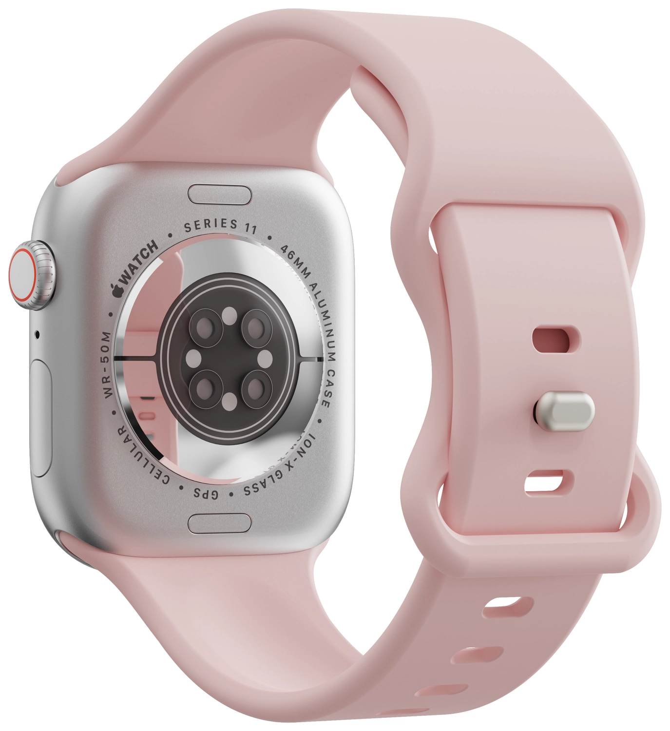 SBG Siliconen Apple Watch Band 1-11/SE/Ultra - 49/46/45/44/42MM - Licht Roze afbeelding 8