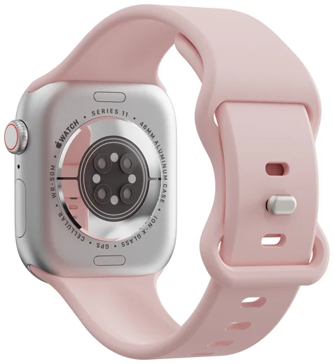 SBG Siliconen Apple Watch Band 1-11/SE/Ultra - 49/46/45/44/42MM - Licht Roze afbeelding 8