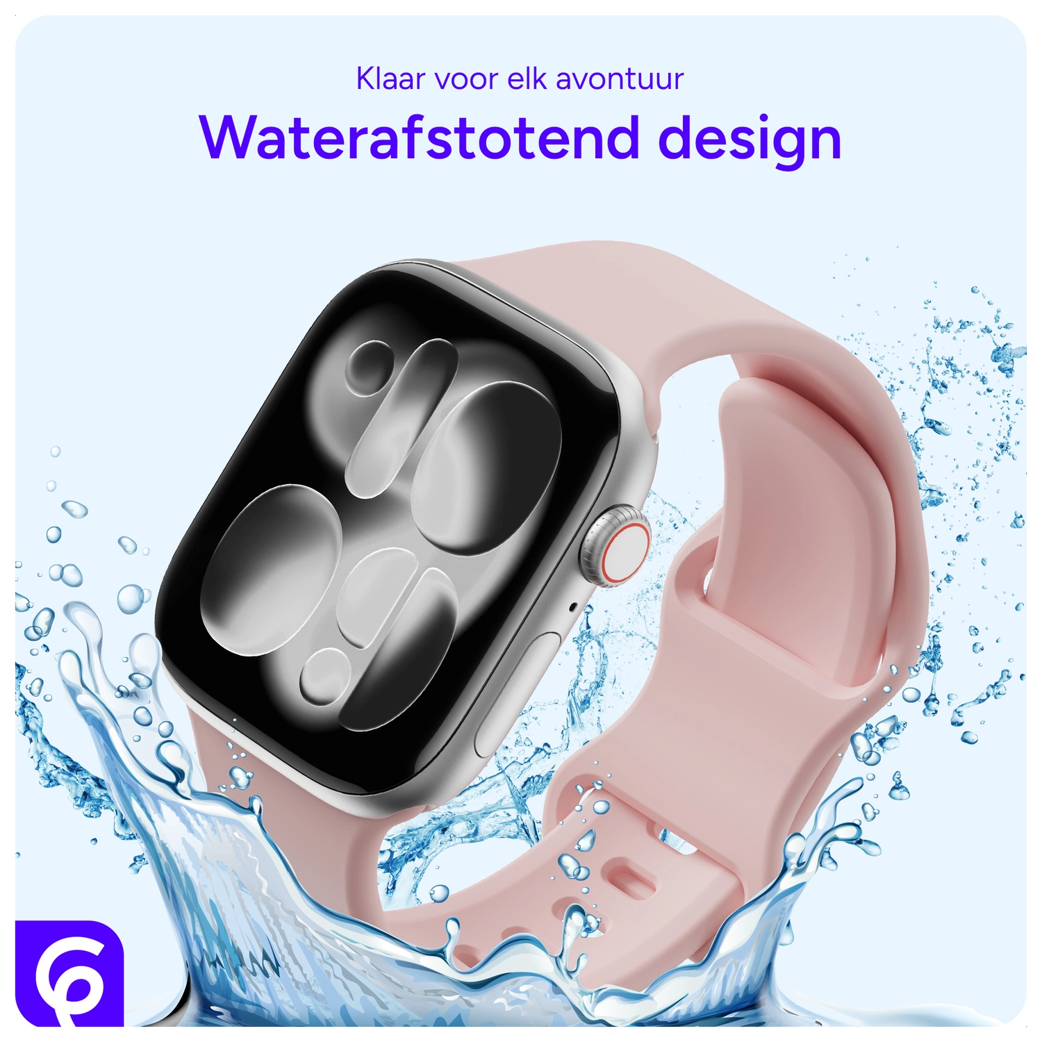 SBG Siliconen Apple Watch Band 1-11/SE/Ultra - 49/46/45/44/42MM - Licht Roze afbeelding 2