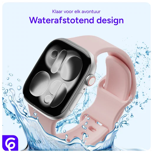 SBG Siliconen Apple Watch Band 1-11/SE/Ultra - 49/46/45/44/42MM - Licht Roze afbeelding 2