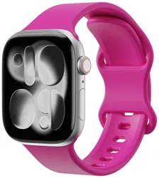 SBG Siliconen Apple Watch Band 1-11/SE/Ultra - 49/46/45/44/42MM - Hot Pink afbeelding