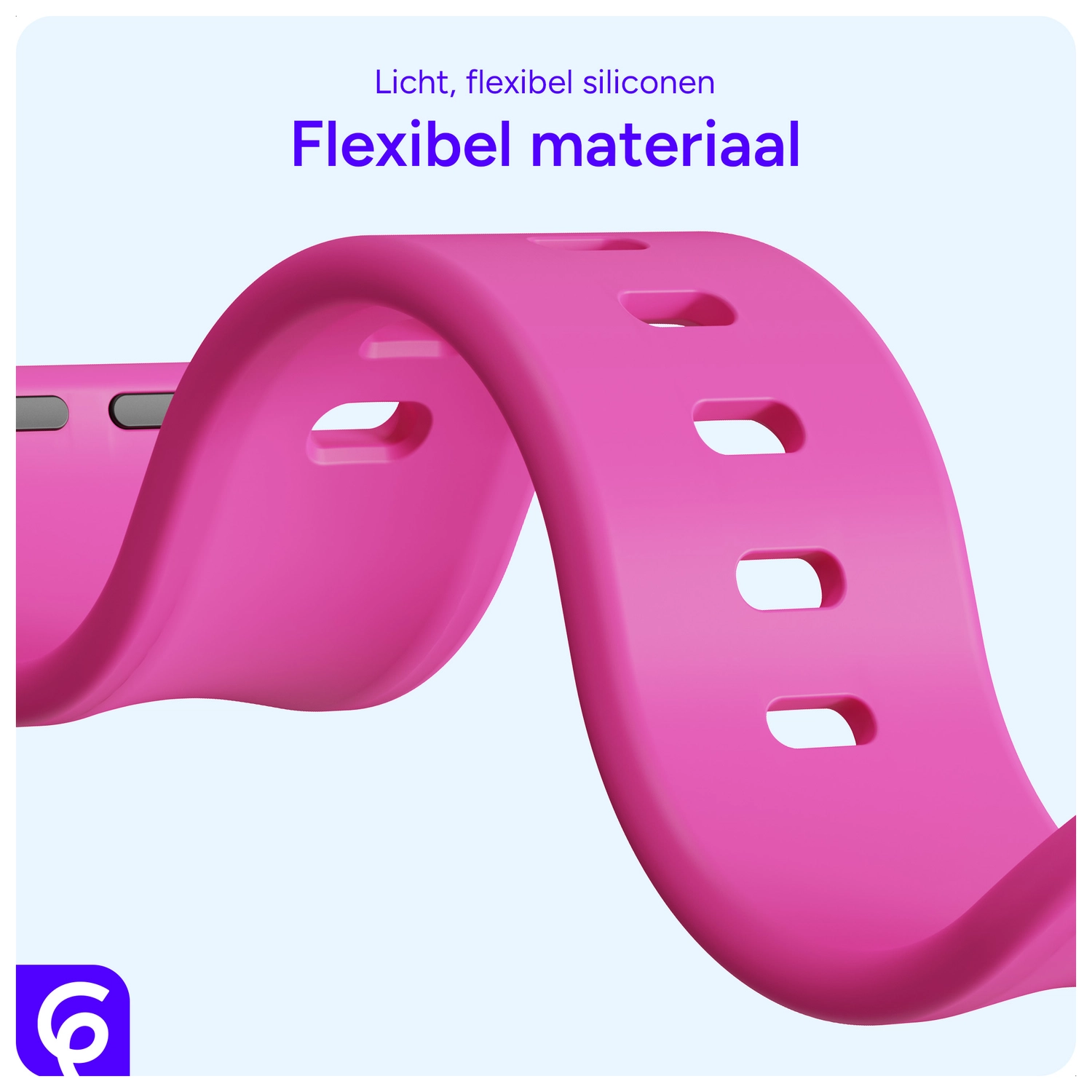 SBG Siliconen Apple Watch Band 1-11/SE/Ultra - 49/46/45/44/42MM - Hot Pink afbeelding 4