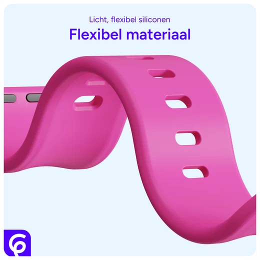 SBG Siliconen Apple Watch Band 1-11/SE/Ultra - 49/46/45/44/42MM - Hot Pink afbeelding 4