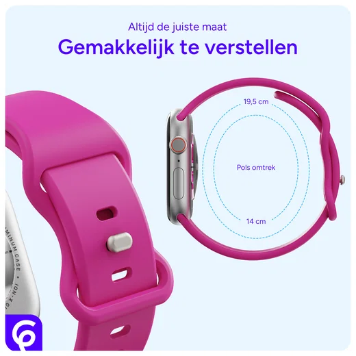 SBG Siliconen Apple Watch Band 1-11/SE/Ultra - 49/46/45/44/42MM - Hot Pink afbeelding 5