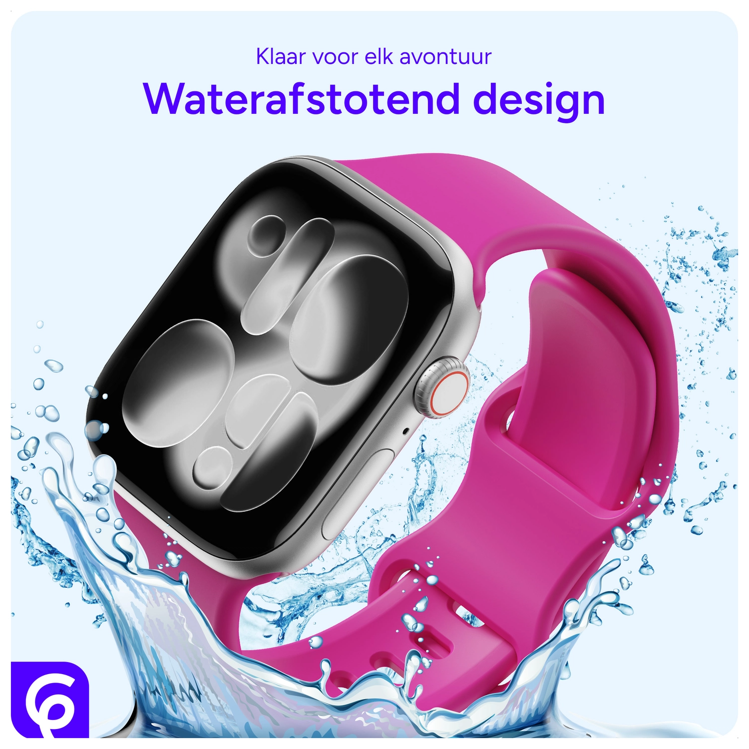 SBG Siliconen Apple Watch Band 1-11/SE/Ultra - 49/46/45/44/42MM - Hot Pink afbeelding 2