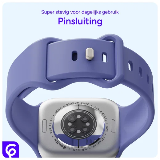 SBG Siliconen Apple Watch Band 1-11/SE/Ultra - 49/46/45/44/42MM - Lavender afbeelding 3