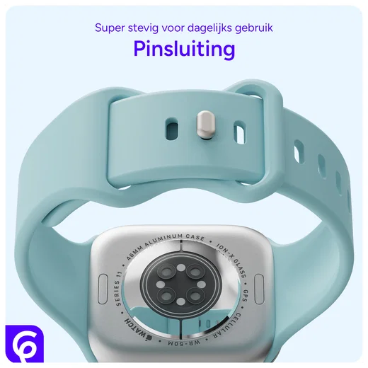 SBG Siliconen Apple Watch Band 1-11/SE/Ultra - 49/46/45/44/42MM - Groen Blauw afbeelding 3