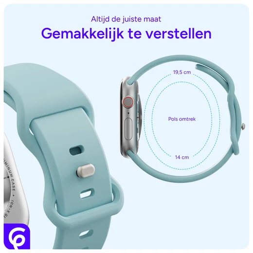 SBG Siliconen Apple Watch Band 1-11/SE/Ultra - 49/46/45/44/42MM - Groen Blauw afbeelding 5
