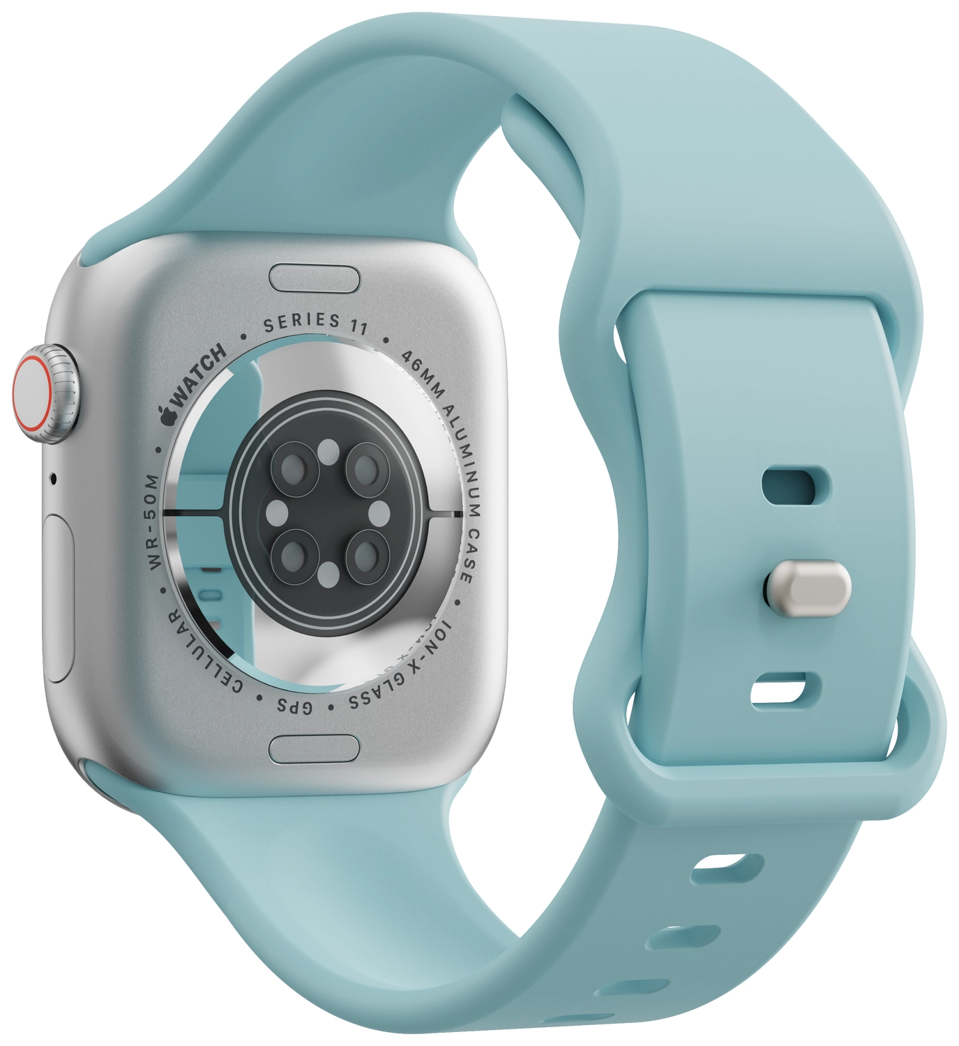 SBG Siliconen Apple Watch Band 1-11/SE/Ultra - 49/46/45/44/42MM - Groen Blauw afbeelding 8