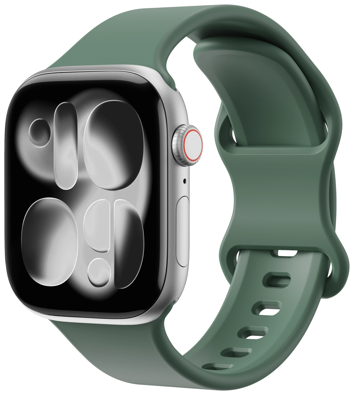 SBG Siliconen Apple Watch Band 1-11/SE/Ultra - 49/46/45/44/42MM - Donker Groen afbeelding 1