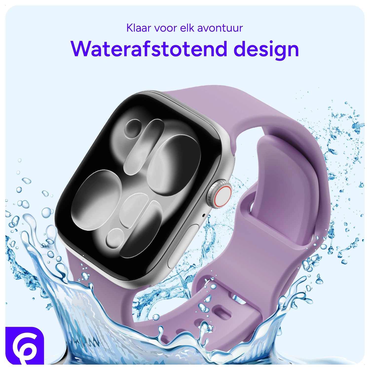 SBG Siliconen Apple Watch Band 1-11/SE/Ultra - 49/46/45/44/42MM - Paars afbeelding 2
