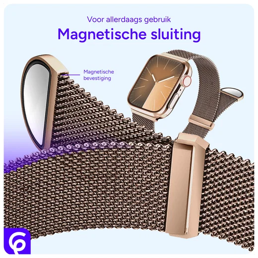 SBG Milanees - Apple Watch Bandje - 1-11/SE - 38/40/41/42MM - Rose Goud afbeelding 2