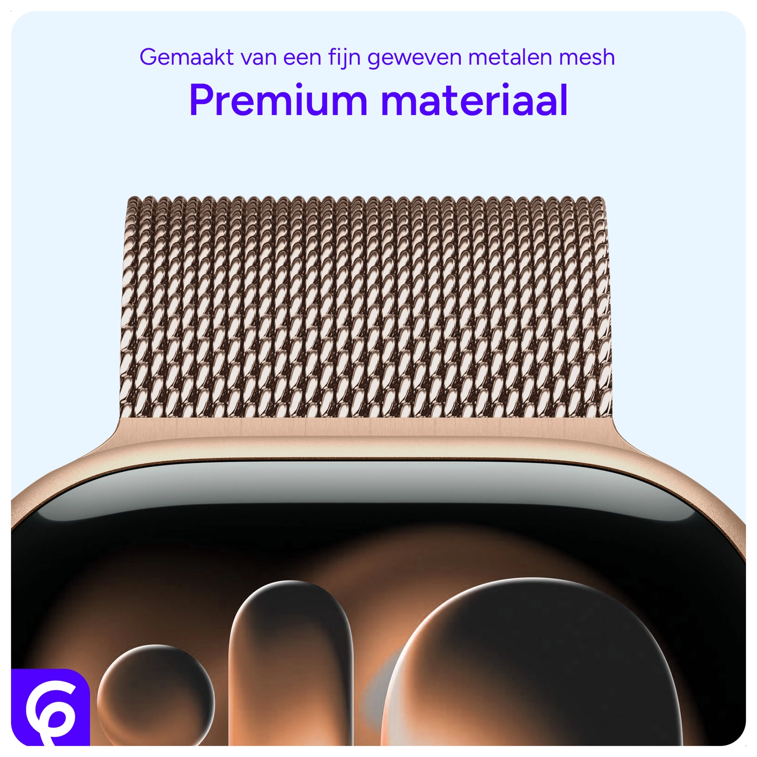 SBG Milanees - Apple Watch Bandje - 1-11/SE - 38/40/41/42MM - Rose Goud afbeelding 6
