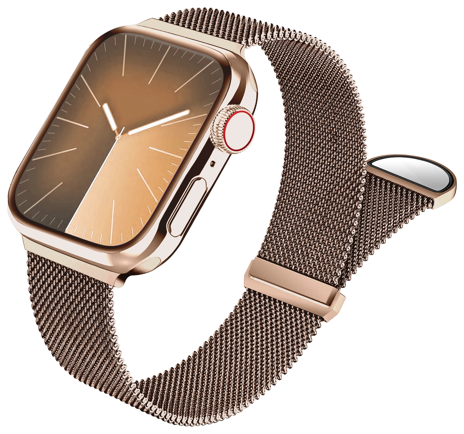 SBG Milanees - Apple Watch Bandje - 1-11/SE/Ultra-49/46/45/44/42MM Rose Goud afbeelding 1