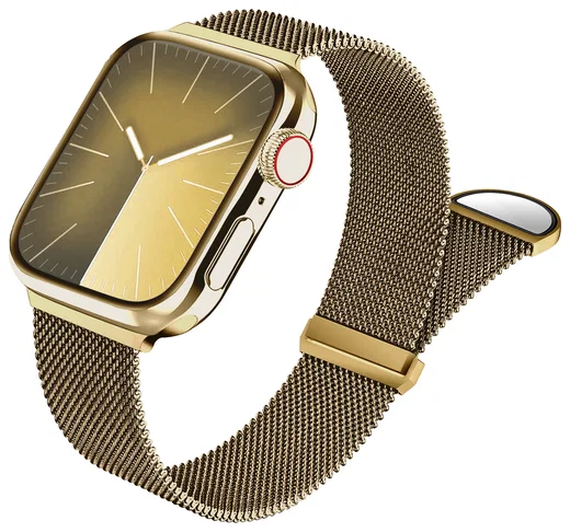 SBG Milanees - Apple Watch Bandje - 1-11/SE/Ultra-49/46/45/44/42MM Goud afbeelding 1