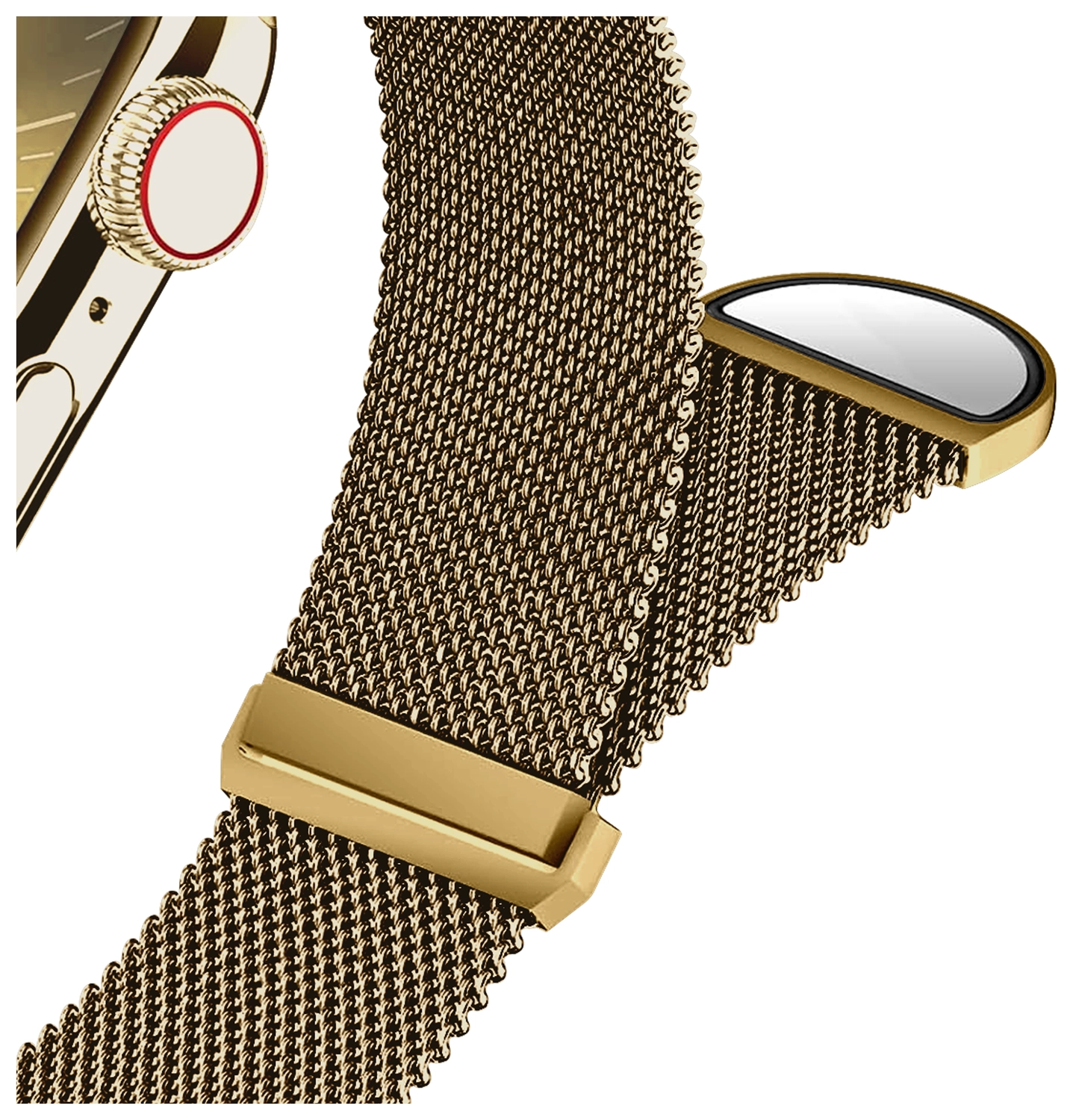 SBG Milanees - Apple Watch Bandje - 1-11/SE/Ultra-49/46/45/44/42MM Goud afbeelding 12