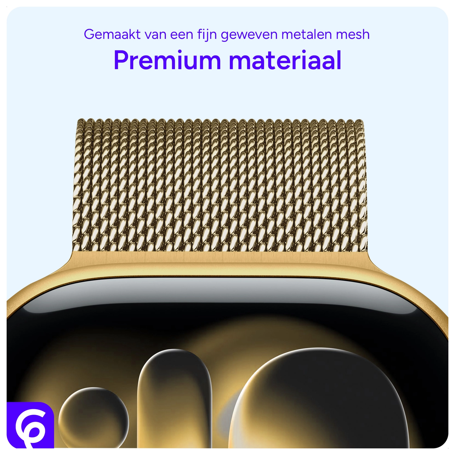 SBG Milanees - Apple Watch Bandje - 1-11/SE/Ultra-49/46/45/44/42MM Goud afbeelding 6