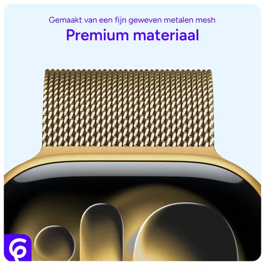 SBG Milanees - Apple Watch Bandje - 1-11/SE/Ultra-49/46/45/44/42MM Goud afbeelding 6
