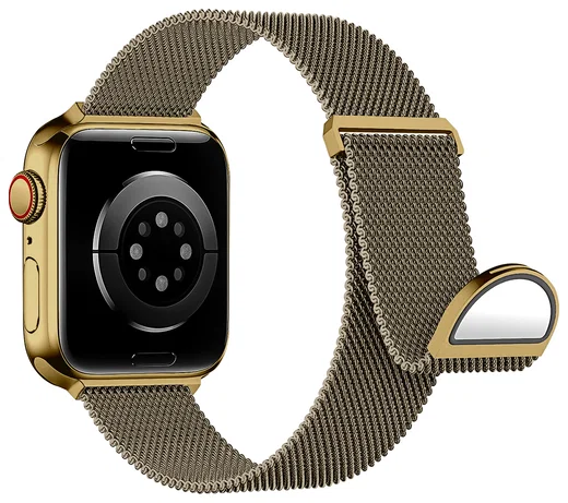 SBG Milanees - Apple Watch Bandje - 1-11/SE/Ultra-49/46/45/44/42MM Goud afbeelding 9
