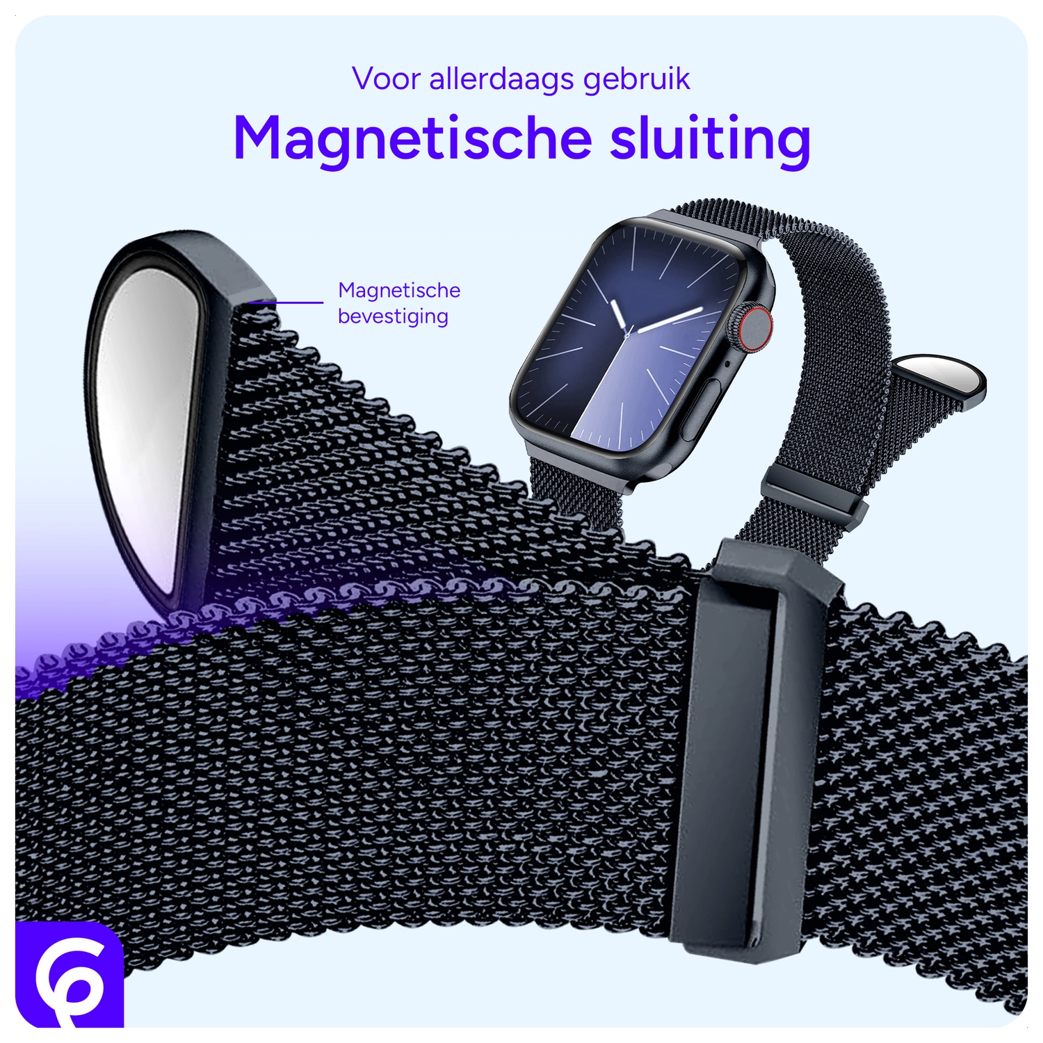 SBG Milanees - Apple Watch Bandje - 1-11/SE/Ultra-49/46/45/44/42MM Blauw afbeelding 2