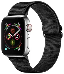 SBG Nylon - Apple Watch Bandje - 1-11/SE - 38/40/41/42MM - Zwart afbeelding