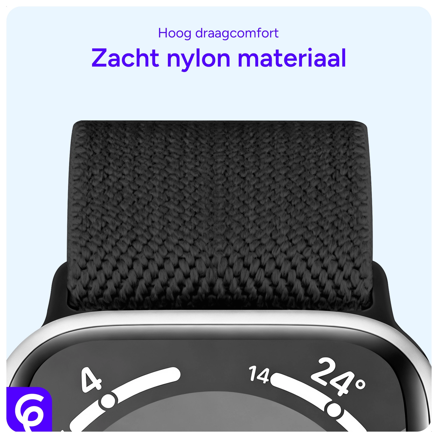 SBG Nylon - Apple Watch Bandje - 1-11/SE - 38/40/41/42MM - Zwart afbeelding 5
