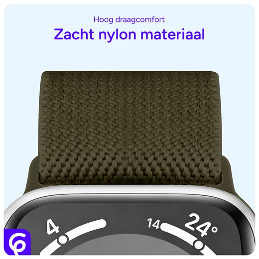 SBG Nylon - Apple Watch Bandje - 1-11/SE - 38/40/41/42MM - Donker Groen afbeelding 5