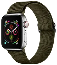 SBG Nylon - Apple Watch Bandje - 1-11/SE - 38/40/41/42MM - Donker Groen afbeelding