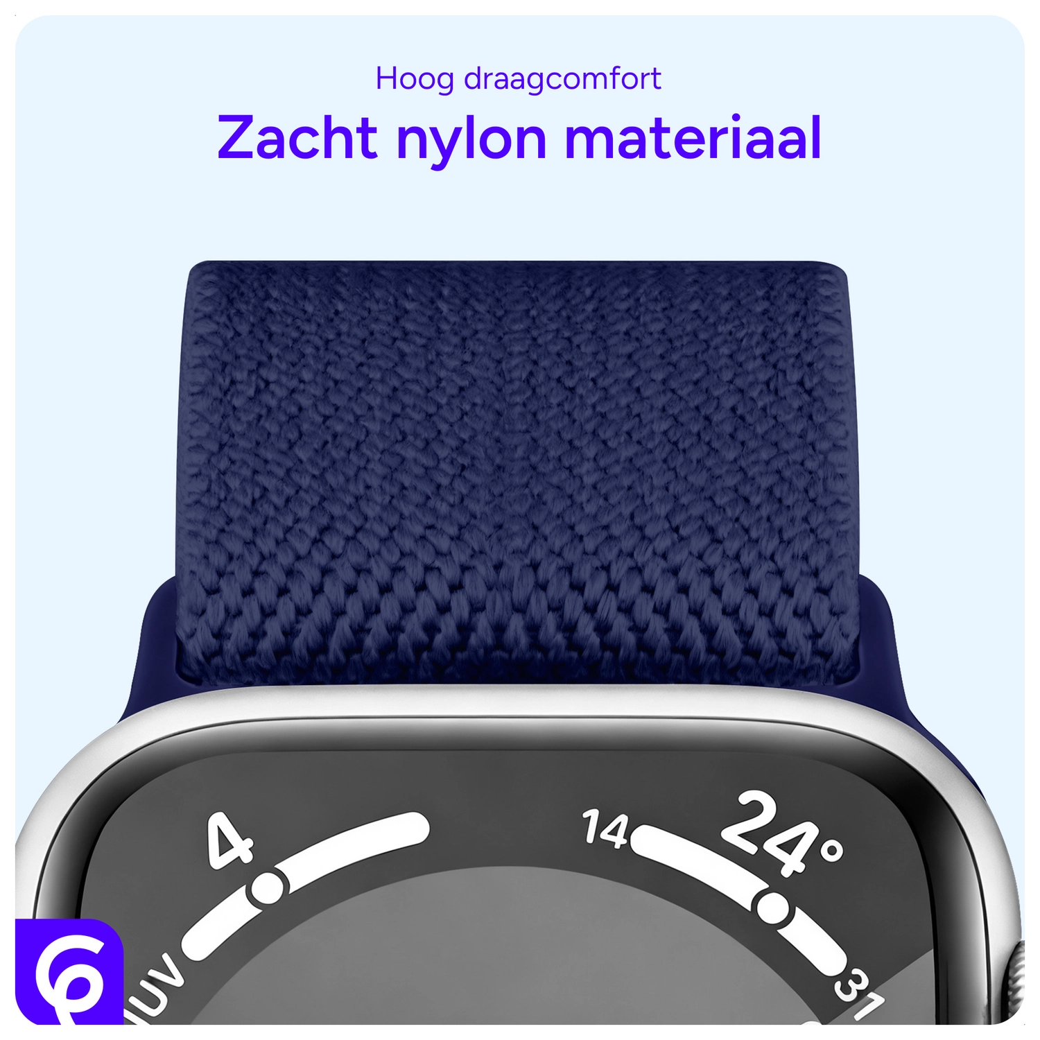 SBG Nylon - Apple Watch Bandje - 1-11/SE - 38/40/41/42MM - Navy Blauw afbeelding 5