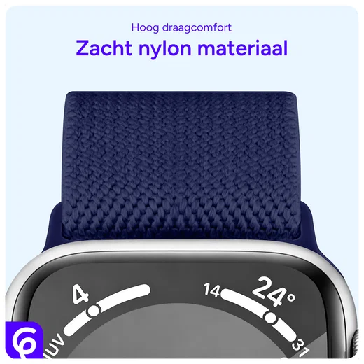 SBG Nylon - Apple Watch Bandje - 1-11/SE - 38/40/41/42MM - Navy Blauw afbeelding 5