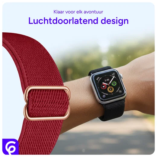 SBG Nylon - Apple Watch Bandje - 1-11/SE - 38/40/41/42MM - Rood afbeelding 3