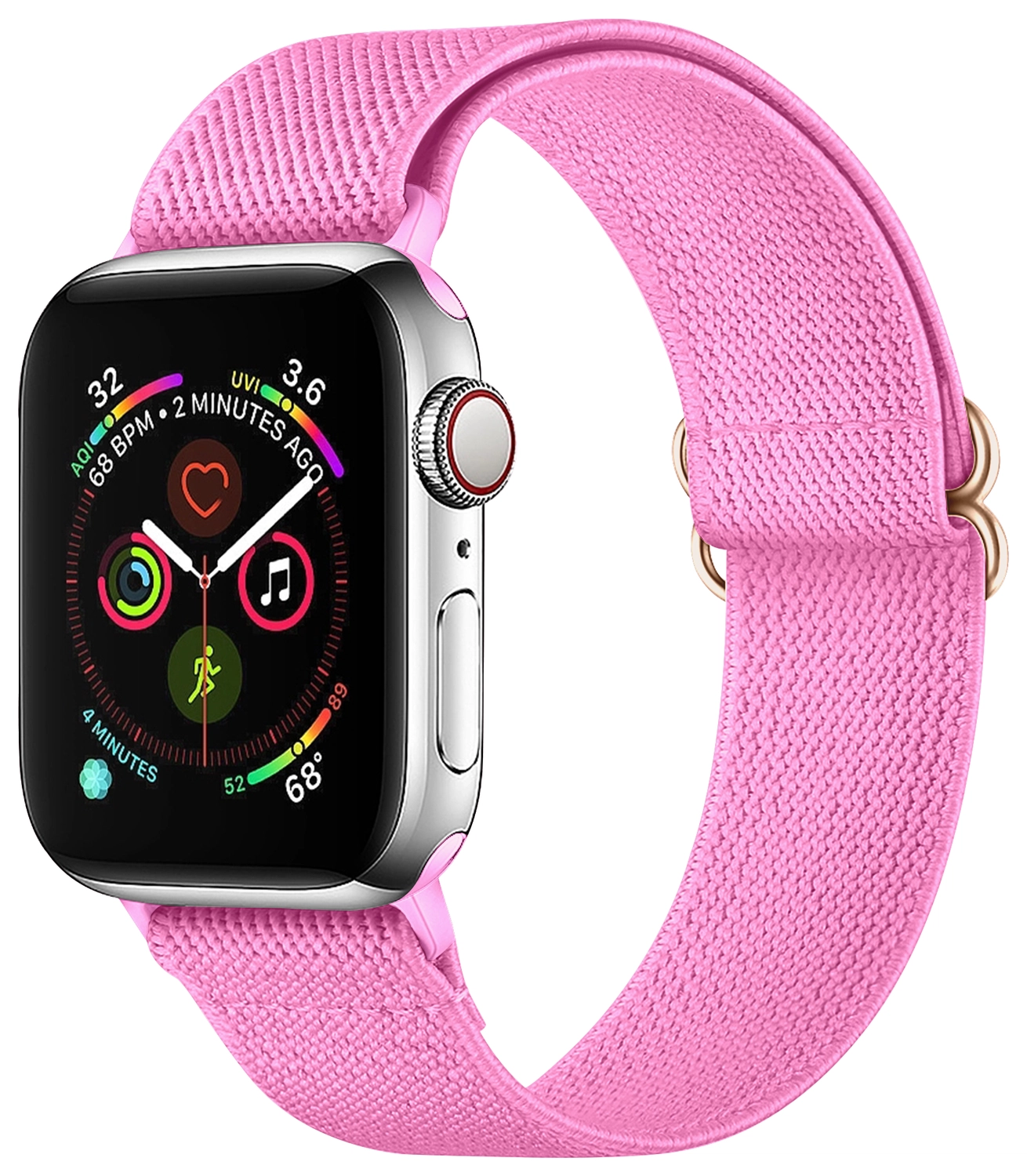SBG Nylon - Apple Watch Bandje - 1-11/SE - 38/40/41/42MM - Roze afbeelding 1