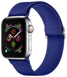 SBG Nylon - Apple Watch Bandje - 1-11/SE - 38/40/41/42MM - Blauw afbeelding