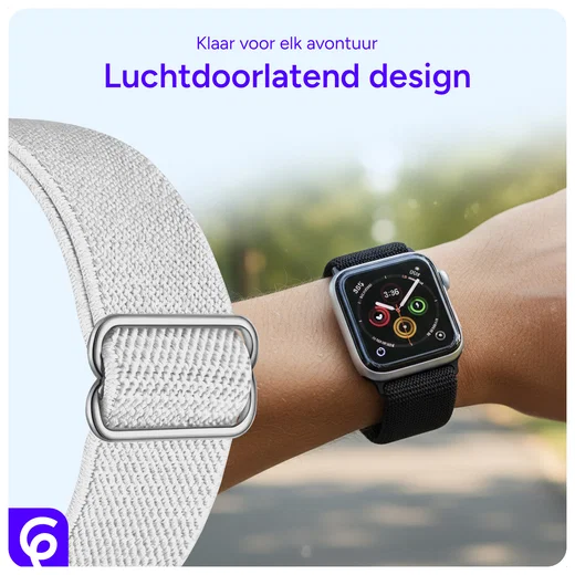SBG Nylon - Apple Watch Bandje - 1-11/SE - 38/40/41/42MM - Wit afbeelding 3