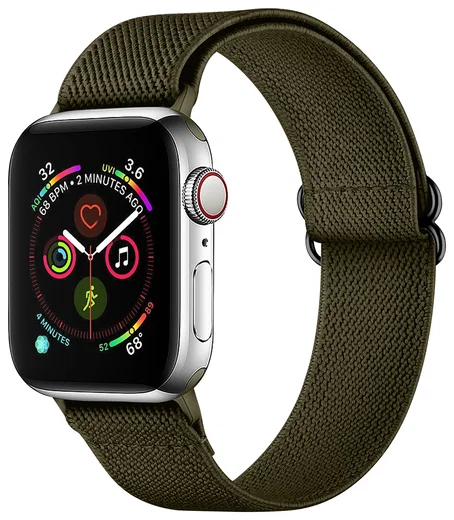 SBG Nylon - Apple Watch Bandje - 1-11/SE/Ultra - 49/46/45/44/42MM - Donker Groen afbeelding 1