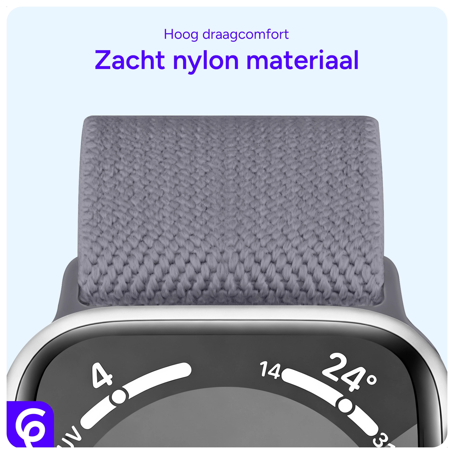 SBG Nylon - Apple Watch Bandje - 1-11/SE/Ultra - 49/46/45/44/42MM - Grijs afbeelding 5