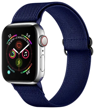 SBG Nylon - Apple Watch Bandje - 1-11/SE/Ultra - 49/46/45/44/42MM - Navy Blauw