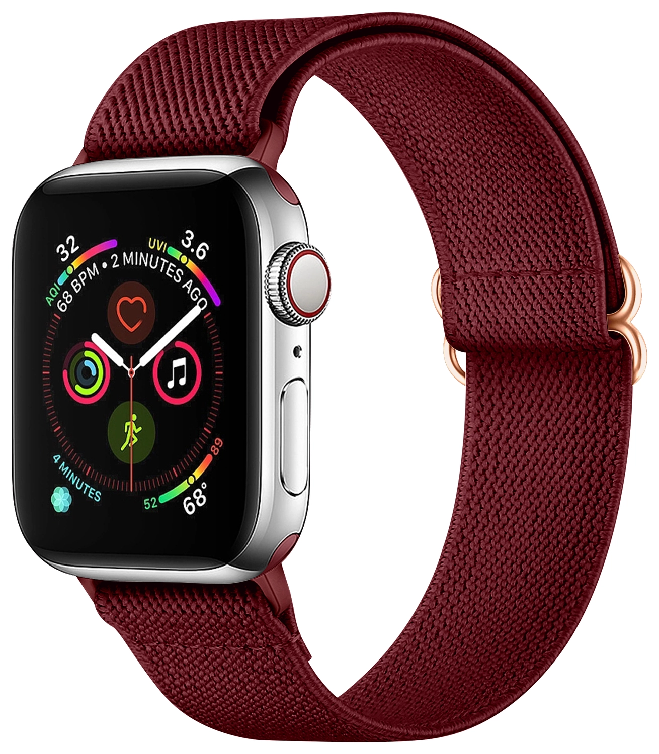 SBG Nylon - Apple Watch Bandje - 1-11/SE/Ultra - 49/46/45/44/42MM - Bordeaux afbeelding 1