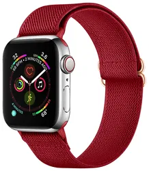 SBG Nylon - Apple Watch Bandje - 1-11/SE/Ultra - 49/46/45/44/42MM - Rood afbeelding