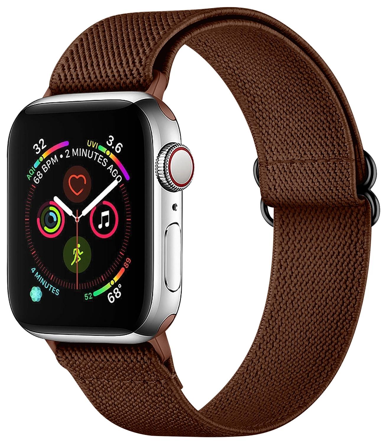 SBG Nylon Apple Watch Bandje 49/46/45/44/42mm Elastisch Sport Bruin afbeelding 1