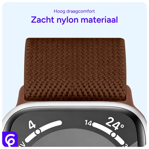 SBG Nylon Apple Watch Bandje 49/46/45/44/42mm Elastisch Sport Bruin afbeelding 5
