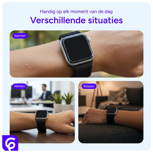 SBG Nylon Apple Watch Bandje 49/46/45/44/42mm Elastisch Sport Bruin afbeelding 6